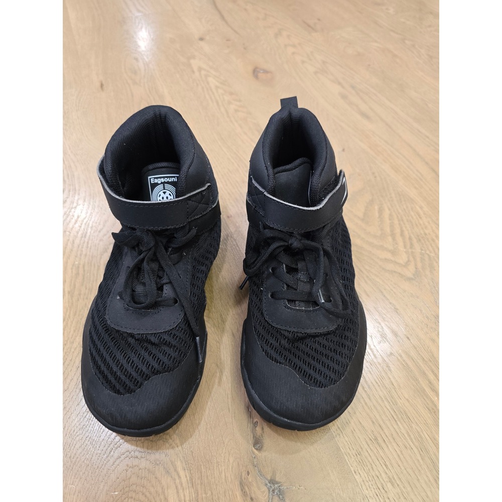 Sisttke Kids Black High Top Wrestling Boxing Shoes Mesh Athletic Sneakers EU 36